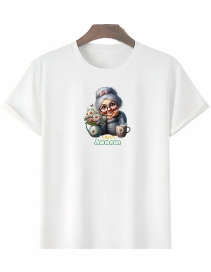 Anneler Gününe Özel Tasarım Canım Annem Baskılı T-shirt - Beyaz resmi